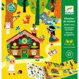 Sticker activity book featuring whimsical scenes from a magical forest by Djeco.