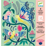 Scratch Board Art kit featuring a fantasy garden theme, showcasing vibrant designs beneath a matte surface for creative play.