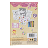 Ballet-themed colouring set with 48 pages, 10 markers, 5 sticker sheets, and 2 storage drawers for creative kids aged 3+.