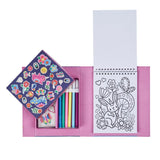 Colouring Set featuring vibrant illustrations of magical creatures like unicorns and dragons, designed for kids' creativity.