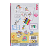 "Art kit for kids featuring markers, sketch pads, and guides to create summer-themed drawings."