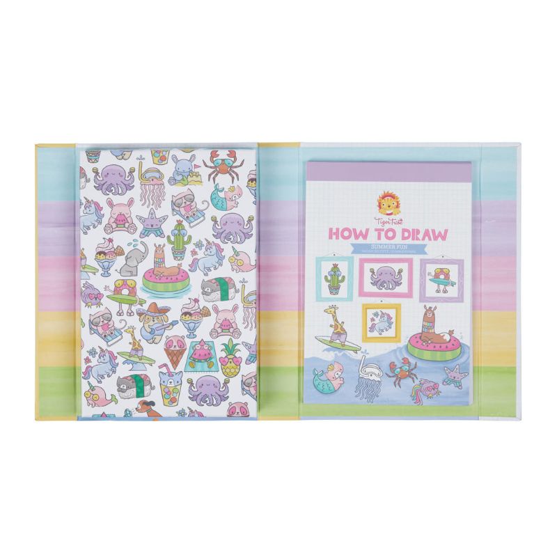 How to Draw Kit - Summer Fun with colorful markers and sketch pads for encouraging kids' creativity and drawing skills.