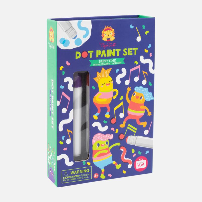 Colorful Dot Paint Set by Tiger Tribe for kids, featuring easy dot applicators and non-toxic paints for mess-free creativity.