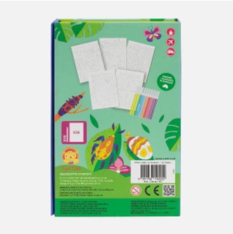 Colour By Numbers - The Tropics by Tiger Tribe featuring vibrant markers and intricate tropical designs for creative kids.