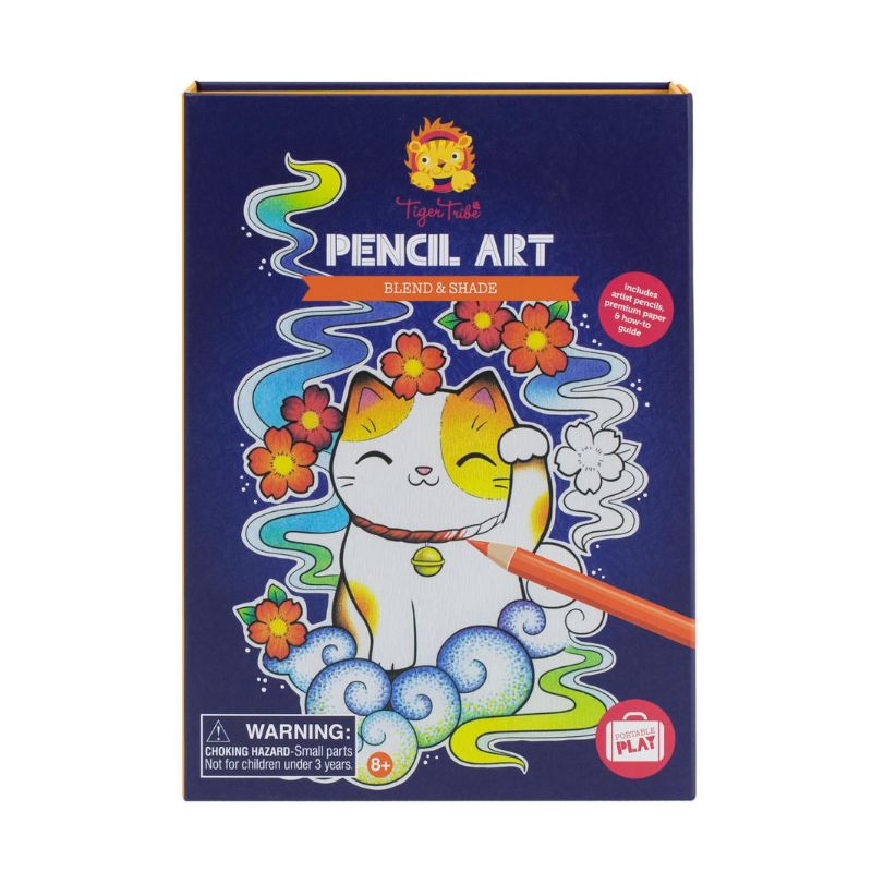 Pencil Art Kit featuring high-quality pencils, blending tools, and instructions for creating intricate artwork at any skill level.