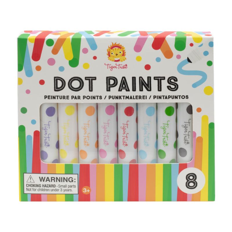 Vibrant Dot Paints Pack by Tiger Tribe, featuring non-toxic, mess-free paints for creative expression and learning.