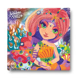 Colorful marine life paint-by-number canvas kit, perfect for all skill levels, featuring high-quality paints and brushes.