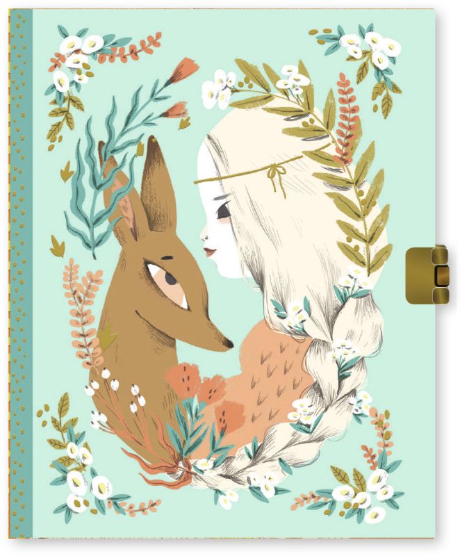 Set of 2 whimsical diaries with 92 lined pages, secure padlock, and charming illustrations for safe personal reflections.