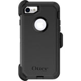 OtterBox Defender Carrying Case for iPhone 7/8 in black, featuring durable, shock-absorbing protection and a belt clip.