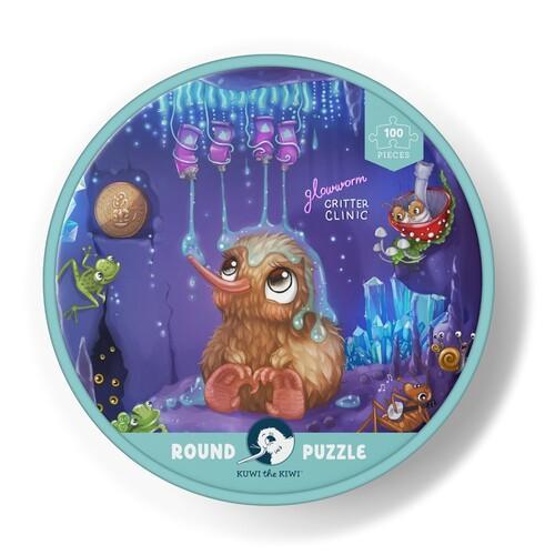 Kuwi Glowworm Glitter Critter Round Puzzle - 100 piece - by Kat Quin