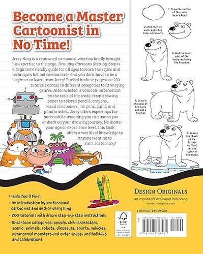 Drawing Cartoons Step By Step - Art Book - by Jerry King - Paperback