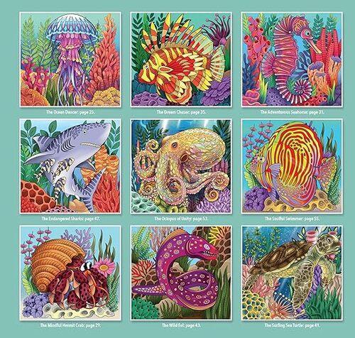 Spectacular Ocean Creatures Coloring Book - by Veronica Hue - Paperback