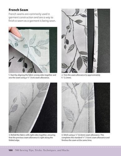 500 Sewing Tips Tricks Techniques and Hacks - Craft Book - by Ashley Hough