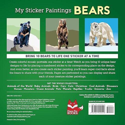 My Sticker Paintings Bears - Children's Book - by Logan Powell - Paperback