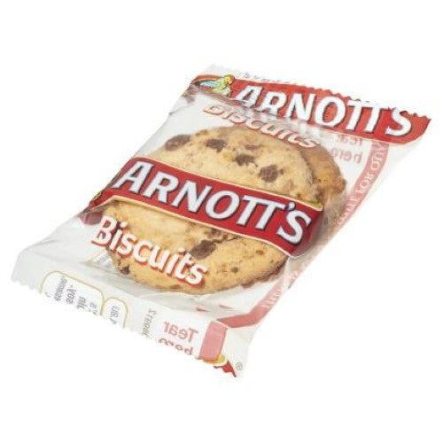 Twin pack of Arnott's Butternut Snap and Chocolate Chip biscuits, featuring fresh, portion-controlled snacks for sharing.