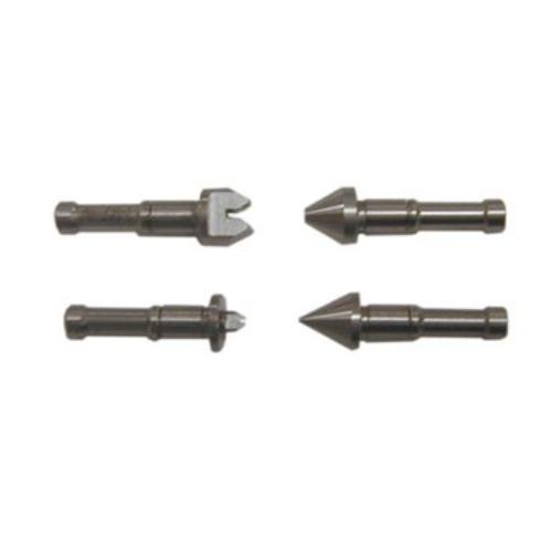 Mitutoyo Anvil and Spindle Tip Set featuring six interchangeable tips for precision thread measurements from 0.4mm to 7mm pitch.