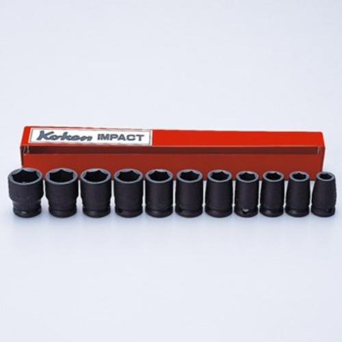 Koken 13241M 11pc impact socket set in metal case, featuring 3/8" drive sockets sizes 9-19mm, designed for durability and efficiency.