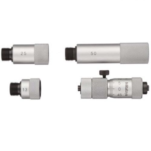 Mitutoyo Inside Micrometer 50-150mm features tubular extension rods for precise internal measurements and adjustable index line.