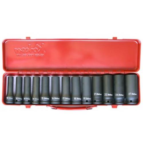 Koken 14208M Deep Impact Socket Set with 13 high-quality 6-point sockets, 10-27mm, crafted for durability and torque efficiency.