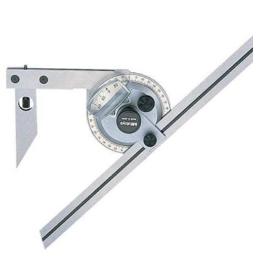 Mitutoyo Universal Bevel Protractor, high-precision tool for accurate angle measurements with 150mm and 300mm blades.