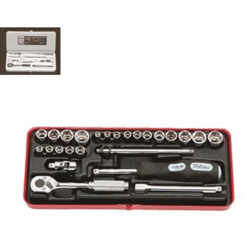 Koken 2201AM Socket Set 12pt 25pc 1/4"Dr  3/16-1/2" & 4-13mm