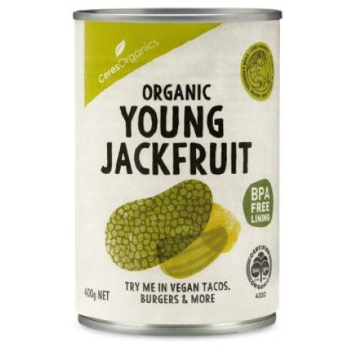 Organic young jackfruit from Ceres, 2.8KG, ideal for plant-based meals, gluten-free, and packed with nutrients.