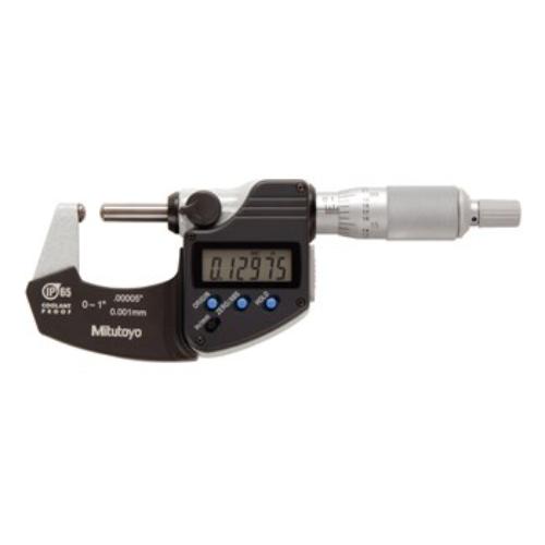 Mitutoyo Digimatic Tube Micrometer 0 - 1"/25mm, IP65 rated, with spherical anvil for precise wall thickness measurement.