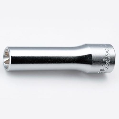 Koken 4325 Deep Internal Torx Socket E10, 1/2" drive, 77mm, crafted in Japan for high torque and precision in tight spaces.