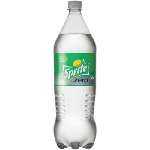 Sprite No Sugar 1.5L bottle, refreshing lemon-lime soda with no added sugar, perfect for cocktails and hot days.