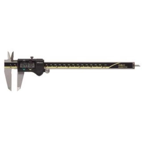 Mitutoyo Digital Caliper 0-150mm, featuring LCD readout, ZERO/ABS button, and data output for precise measurements.
