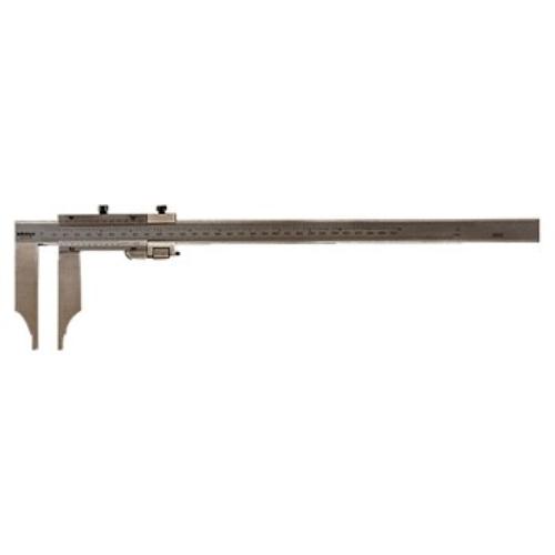 Mitutoyo Long Jaw Vernier Caliper 20"/500mm with .001"/0.02mm resolution for precise internal and external measurements.