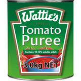 Wattie's 3KG Tomato Puree can, ideal for enriching pasta sauces, soups, and curries with rich, smooth flavor.