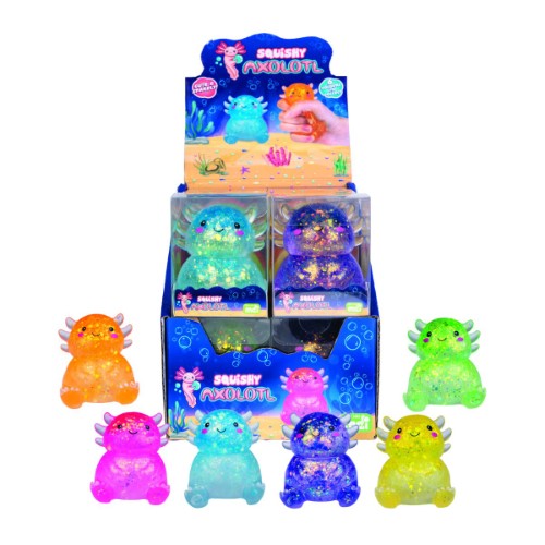 Squishy Glitter Axolotl (Set of 12 Assorted)