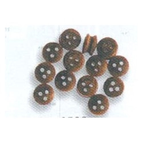 Wooden ship fittings pack of 18 dead eyes, 5mm, for model rigging and stability in shipbuilding projects.