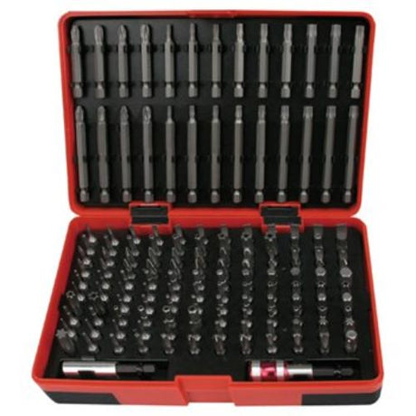 AmPro Bit Set 148pc featuring 148 durable S2 alloy bits for versatile screwdriving tasks, including security options.