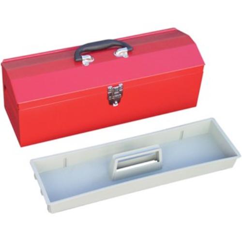 Torin Big Red TB101 Tool Box: heavy-duty steel design with tray, corrosion-resistant finish, and comfortable grip handle.