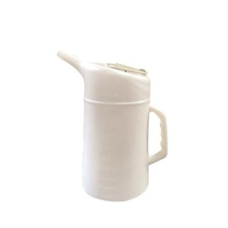 Sturdy 5-litre plastic oil can pourer with ergonomic design and optional flexible spout for precise, spill-free pouring.