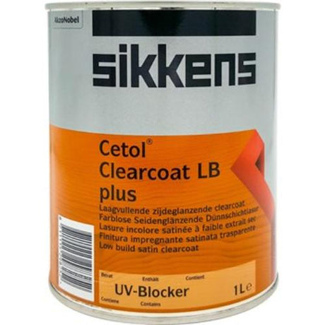 Sikkens Clearcoat LB Plus 1L, a satin gloss, microporous clear coat for protecting and enhancing exterior timber.