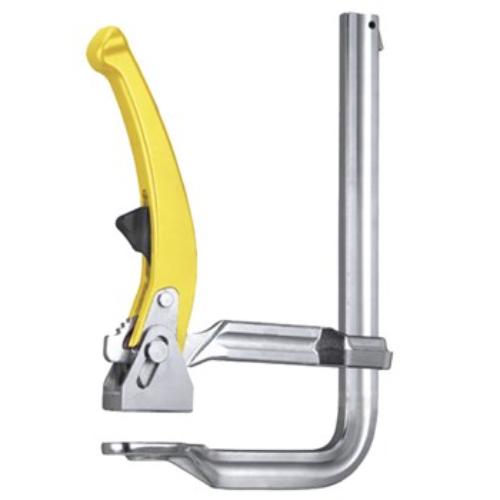 Strong Hand Ratchet Action F Style Clamp with 254mm capacity, 120mm throat depth, and 450kg pressure for efficient clamping.