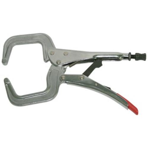 Strong Hand Locking C Clamp with Round design, made of heat-treated steel for durability and a secure grip for various projects.