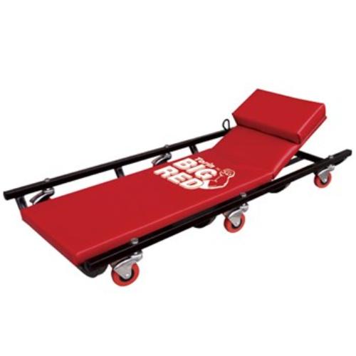 Torin Big Red TR6452 Steel Creeper with adjustable headrest and 6 wheels for comfort and easy maneuvering under vehicles.