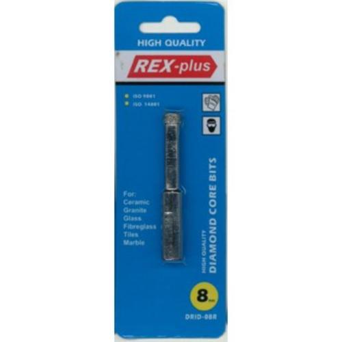 Rex-Plus Diamond Core Drill Bit 5mm x 65mm for precise cutting in glass, ceramics, and stone materials, ideal for professionals.