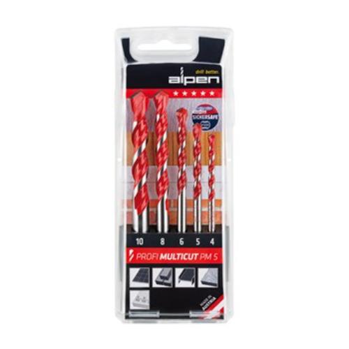 Alpen Set Profi Multicut PM5 5 pcs., Ř 4.0| 5.0| 6.0| 8.0| 10.0mm in Plastic Ca