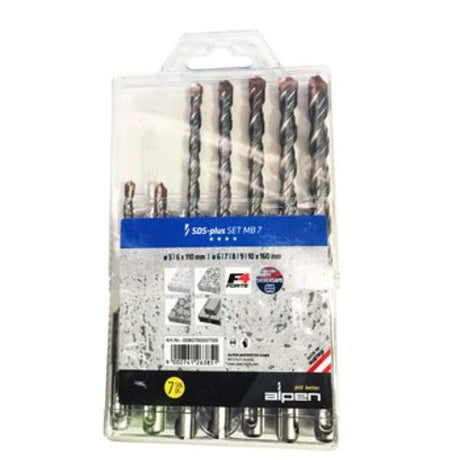 Alpen Series 807 SDS Plus 2 Flute Masonry Drill set, sizes 5 & 6mm, features durability and high efficiency for heavy-duty drilling.