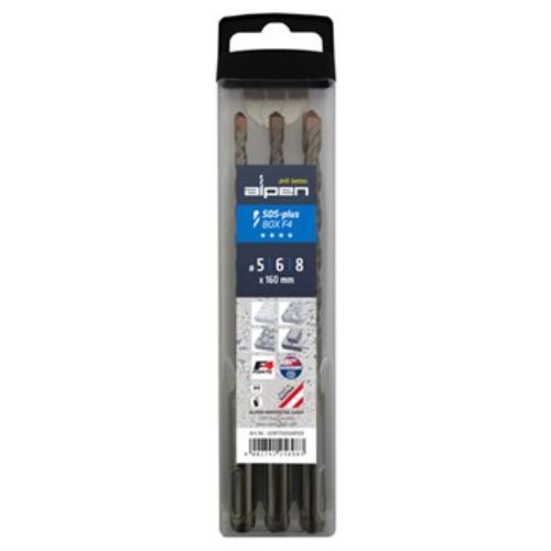 Alpen Series 817 SDS Plus 2 Flute Masonary Drill (Set of 3) Ĺ 5, 6, 8 x 160mm