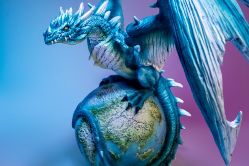 Ornament - Earth Dragon and Globe Figurine (28cm)