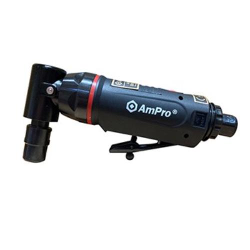 AmPro Mini Air Angle Die Grinder with compact design, 90-degree head, and ergonomic handle for precise grinding in tight spaces.