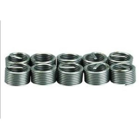 Helicoil Thread Insert M12 x 1.25 x 1.5D Long, pack of 10, durable stainless steel coils for thread repair and enhancement.