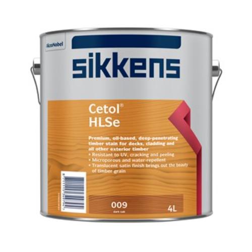 Sikkens HLSe Dark Oak 4L wood stain enhances outdoor surfaces with a rich finish, ensuring durability and moisture protection.