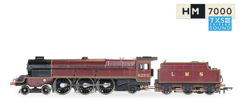 Hornby Trains DCC LMS Princess Royal Class 'The Turbomotive' 4-6-2 model, No. 6202, showcasing detailed steam locomotive design.